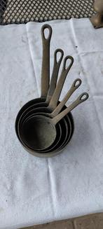 5 delig messing / koper pannen setje, Antiek en Kunst, Ophalen of Verzenden