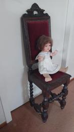 Antiek Poppenstoel met Rode Bekleding, Antiek en Kunst, Antiek | Speelgoed, Ophalen of Verzenden