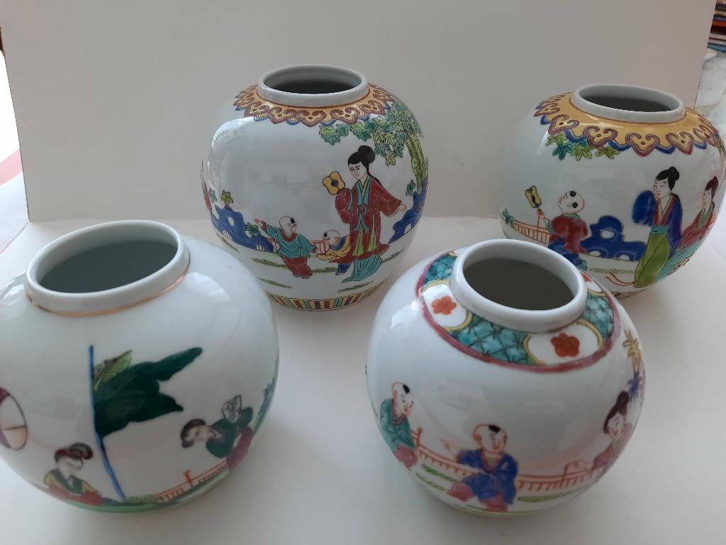 4 chinese potjes, Ophalen of Verzenden