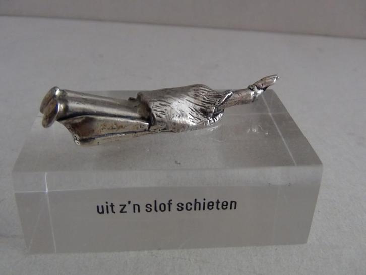 Miniatuur zilver S13a mAN SLOF zilveren miniaturen gezegde, Antiek en Kunst, Antiek | Goud en Zilver, Zilver, Ophalen of Verzenden