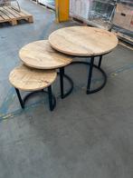 T K set van 3 bijzettafels, Huis en Inrichting, Tafels | Bijzettafels, Ophalen of Verzenden, Rond, Minder dan 55 cm