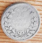 Nederland 25 cent 1890 A, Koning Willem III, Zilver, 25 cent, Ophalen of Verzenden