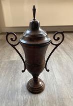 Te koop: bronskleurig metalen decoratieve vaas, Huis en Inrichting, Ophalen, Gebruikt