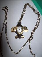 Ketting Goudkleur Mooie  Vliegtuig Horloge Hanger, Overige materialen, Verstelbaar, Verzenden, Nieuw