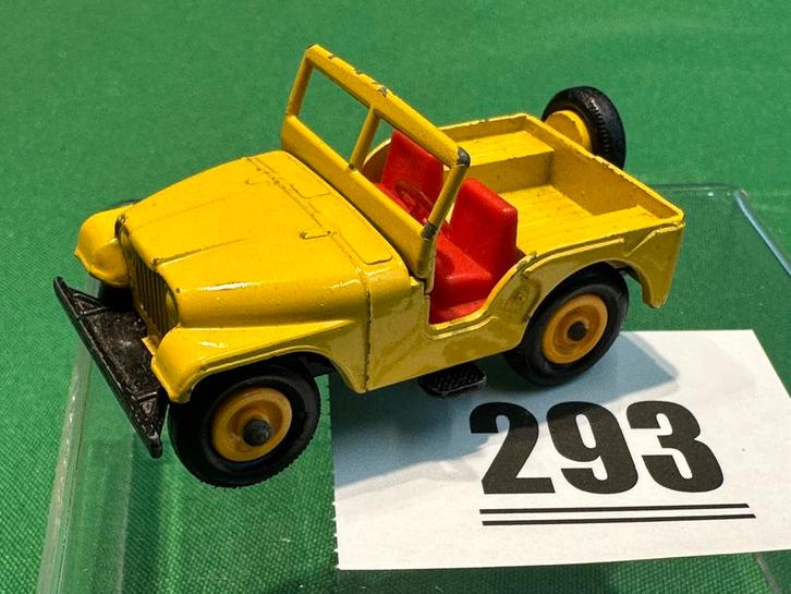 293  Lesney/Matchbox n0 72 Jeep geel, Hobby en Vrije tijd, Modelauto's | 1:87, Gebruikt, Auto, Lesney, Ophalen of Verzenden