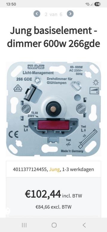 2x Jung dimmer 60 tot 600watt 1x Jung schakelaar nieuw! beschikbaar voor biedingen