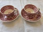 P. Regout 2x theekop en schotel decor TEATIME, Ophalen of Verzenden
