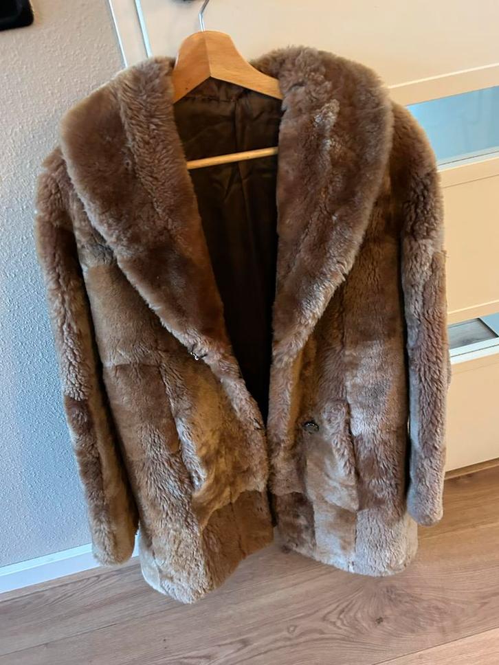 Vintage Bontjas - super warm! Bruin mt 40/42, Kleding | Dames, Jassen | Zomer, Gedragen, Maat 38/40 (M), Bruin, Ophalen of Verzenden