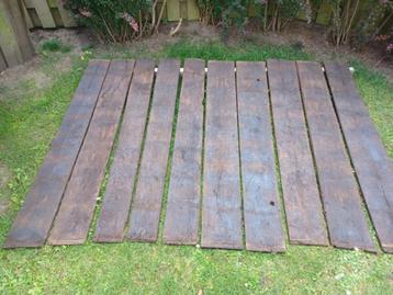 Oude Eiken Planken 10 stuks boerenwagen kippehok hekwerk beschikbaar voor biedingen
