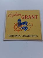 Sigaretten etiket Captain Grant., Verzamelen, Gebruikt, Ophalen of Verzenden