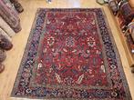 Vintage handgeknoopt perzisch tapijt heriz 287x220, 200 cm of meer, 200 cm of meer, Gebruikt, Rechthoekig