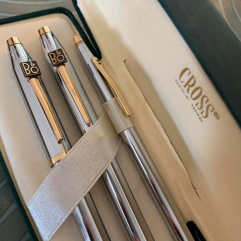 Cross pennen met Bang & Olufsen logo, Verzamelen, Pennenverzamelingen, Zo goed als nieuw, Pennenset, Cross, Met doosje, Ophalen of Verzenden