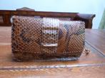 Vintage Afrikaans tasje, slangenleer, Sieraden, Tassen en Uiterlijk, Tassen | Damestassen, Ophalen of Verzenden, Gebruikt, Bruin