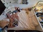 Twee persoons bed met lattenbodems en matrassen, Ophalen, Wit, Tweepersoons, 200 cm