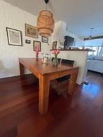 Massief teak houten eettafel, Ophalen, Teakhout, 200 cm of meer, 50 tot 100 cm