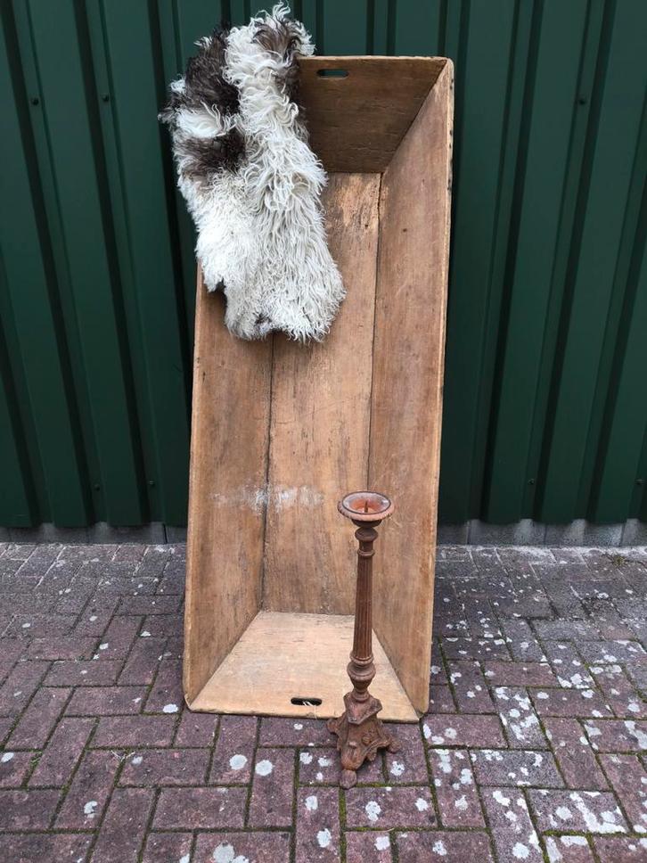 Grote Oude houten bak stoer sober brocante landelijk trog, Antiek en Kunst, Antiek | Overige Antiek, Ophalen