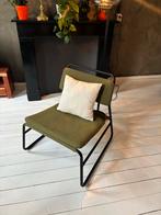 Groene fauteuil met zwart frame, Ophalen, Gebruikt, Overige kleuren, Eén