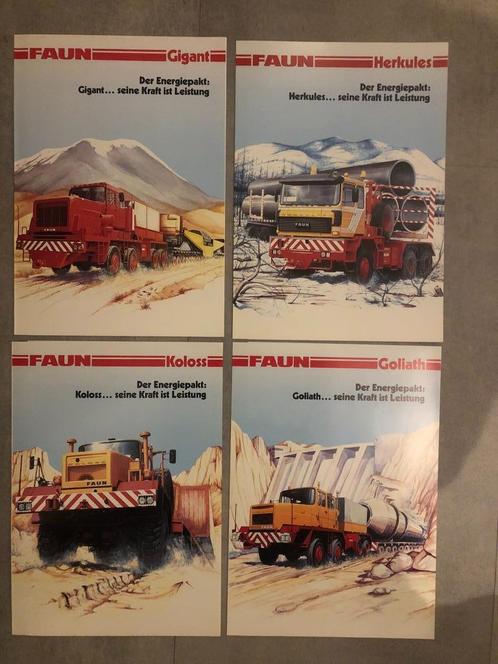 4 stuks folder FAUN zwaartransport trekker, Boeken, Catalogussen en Folders, Zo goed als nieuw, Ophalen of Verzenden