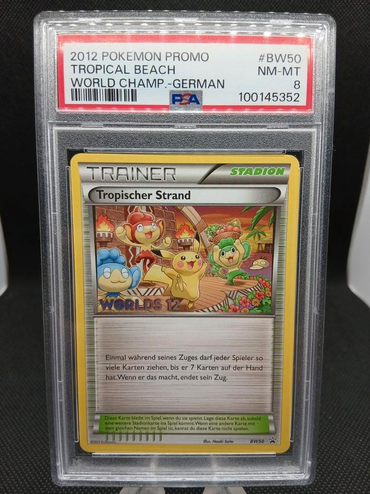 Tropical Beach 2012 World Champ Promo - BW50 PSA 8, Hobby en Vrije tijd, Verzamelkaartspellen | Pokémon, Zo goed als nieuw, Losse kaart