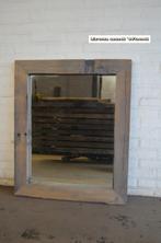 Spiegel - oud eiken - wagonplanken lijst - afmeting 88 x 77, Huis en Inrichting, Ophalen, Nieuw, 75 tot 100 cm, Minder dan 100 cm