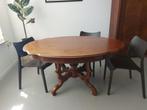 Ovale houten eettafel, vintage, Antiek en Kunst, Ophalen