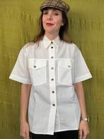 Vintage blouse, maat 40/42 - L/XL - katoen & linnen -wit -, Maat 38/40 (M), Wit, Ophalen of Verzenden, Nadine H.