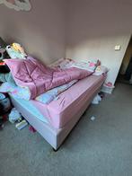 Boxspring 140/200 roze, Huis en Inrichting, Slaapkamer | Boxsprings, Tweepersoons, Zo goed als nieuw, 200 cm, 140 cm