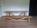 Tafel en bank Lugo 240cm, Ophalen, Zo goed als nieuw, Rechthoekig
