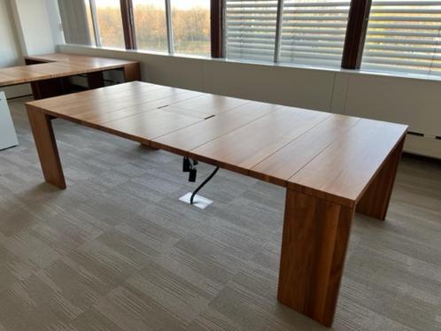 Design houten tafel / vergadertafel 270x120xH74 cm, 4 stuks, Huis en Inrichting, Tafels | Eettafels, Gebruikt, 100 tot 150 cm