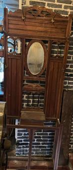 Antieke houten Wandkapstok met Metalen Haken, Gebruikt, Minder dan 100 cm, Hout, Ophalen