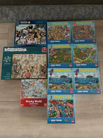 10 x puzzel van 1000 stukjes oa Anton Pieck en thats life beschikbaar voor biedingen