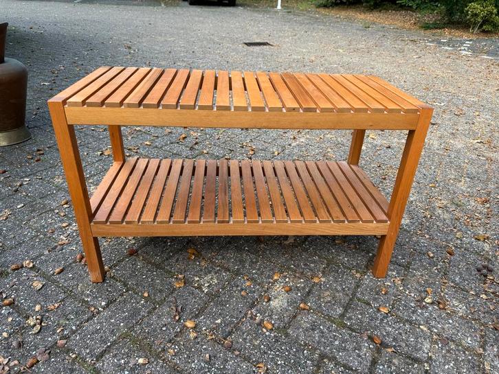 Leuk houten tafeltje, Huis en Inrichting, Tafelonderdelen, Gebruikt, Tafelblad, 50 tot 100 cm, Rechthoekig, Overige houtsoorten