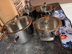 BK Conical 4 BK pannen set RVS, Huis en Inrichting, Keuken | Potten en Pannen, Ophalen of Verzenden, Gebruikt, Rvs, Pannenset