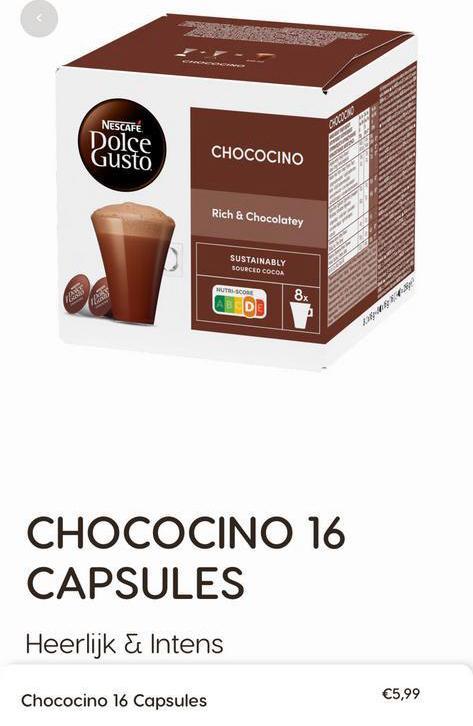 Nescafe Dolce Gusto Chococino 16 cups, Diversen, Levensmiddelen, Ophalen of Verzenden