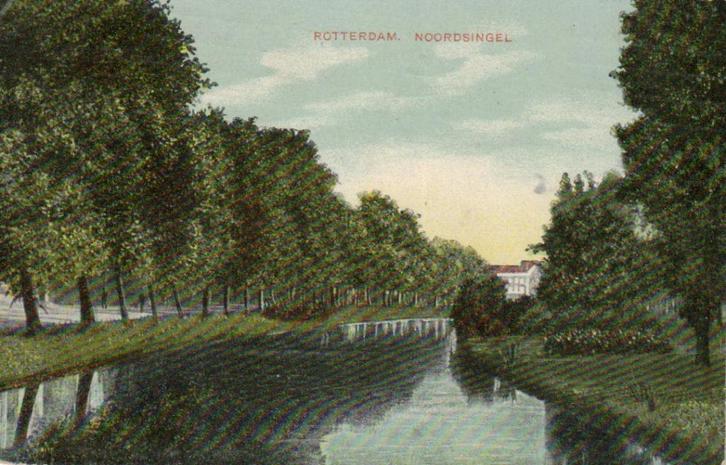 176 Rotterdam Noordsingel 1908 gelopen, Verzamelen, Ansichtkaarten | Nederland, Gelopen, Zuid-Holland, Voor 1920, Ophalen of Verzenden