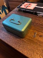 Vintage groene kluis met sleutel, Ophalen, Minder dan 50 cm, Gebruikt, Minder dan 50 cm