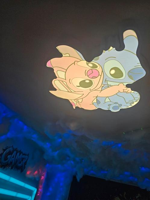 Stitch Lamp Zwart en Wit , Remote control , 3 Kleuren, Huis en Inrichting, Lampen | Plafondlampen, Nieuw, Metaal, Overige materialen