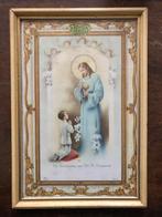 Oude religieuze prent ter herinnering aan Uw H. Communie, Verzamelen, Ophalen of Verzenden, Gebruikt, Kaart of Prent