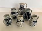 Vintage Duitse Wijnkannetjes, steengoed, o.a. Marzi & Remy, Ophalen of Verzenden