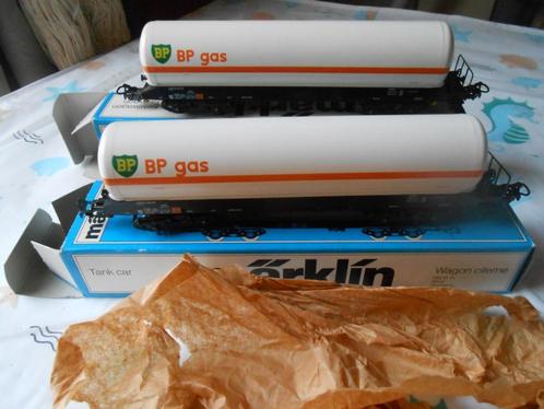 Märklin 4748 2x, BP gasketelwagons van de DSB Denemarken, Hobby en Vrije tijd, Modeltreinen | H0, Zo goed als nieuw, Treinset