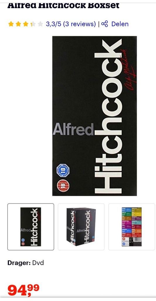 Collection DVD Alfred Hitchcock, Ophalen of Verzenden