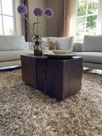 Eikenhouten bijzet tafeltjes op wieltjes, Ophalen, Minder dan 45 cm, Minder dan 55 cm, Zo goed als nieuw