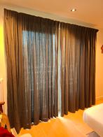 Linnenlook gordijnen zwart/antracietgrijs, Huis en Inrichting, Stoffering | Gordijnen en Lamellen, Gebruikt, 200 cm of meer, Zwart