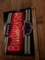 Budweiser Metalen Reclamebord 20x30cm, Ophalen of Verzenden, Gebruikt, Reclamebord, Plaat of Schild, Overige merken
