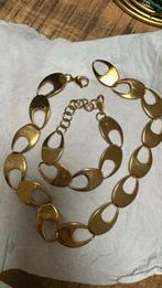 Gouden Ketting en Armband Set, Ophalen of Verzenden, Gebruikt, Goud, Staal