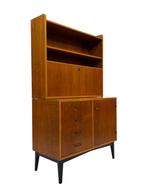 Vintage Wandkast Kast Werkplek Deens Design Jaren 60, Gebruikt, Teakhout, Ophalen of Verzenden, Minder dan 150 cm