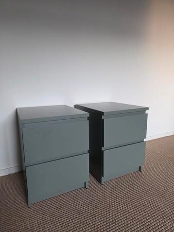 IKEA Malm nachtkastjes Grijsgroen beschikbaar voor biedingen