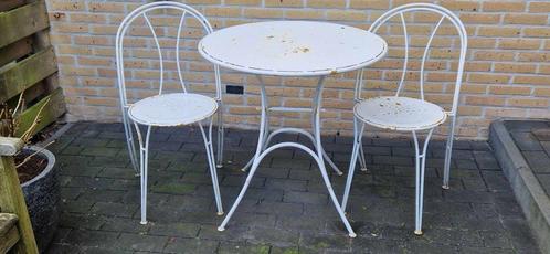 Prachtig decoratief ijzeren bistrosetje (brocante), Tuin en Terras, Tuinwanddecoratie, Gebruikt, Ophalen