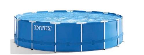 Intex Zwembad 366x76 cm + Afdekzeil, Tuin en Terras, Zwembaden, Gebruikt, Opzetzwembad, Minder dan 80 cm, 200 tot 400 cm, 300 cm of meer