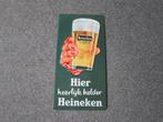 HEINEKEN BLIKKEN RECLAMEBORD, Ophalen, Zo goed als nieuw, Reclamebord, Plaat of Schild, Heineken